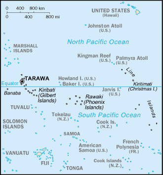 Map of Kiribati.